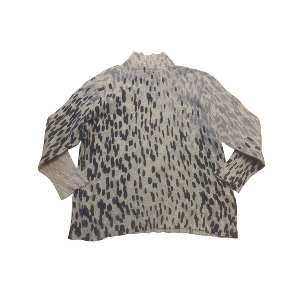 funnel neck Nic+Zoe XXL Ombre pixel print knit sweater black gray taupe - Picture 8 of 10